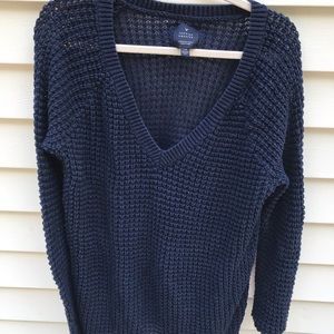 Jeggings Sweater Large Navy Blue Knit